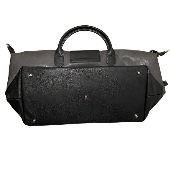 Brouk & Co Alpha Vegan Leather Duffel Bag Travel Set Black Gray Weekender NEW - Picture 6 of 11